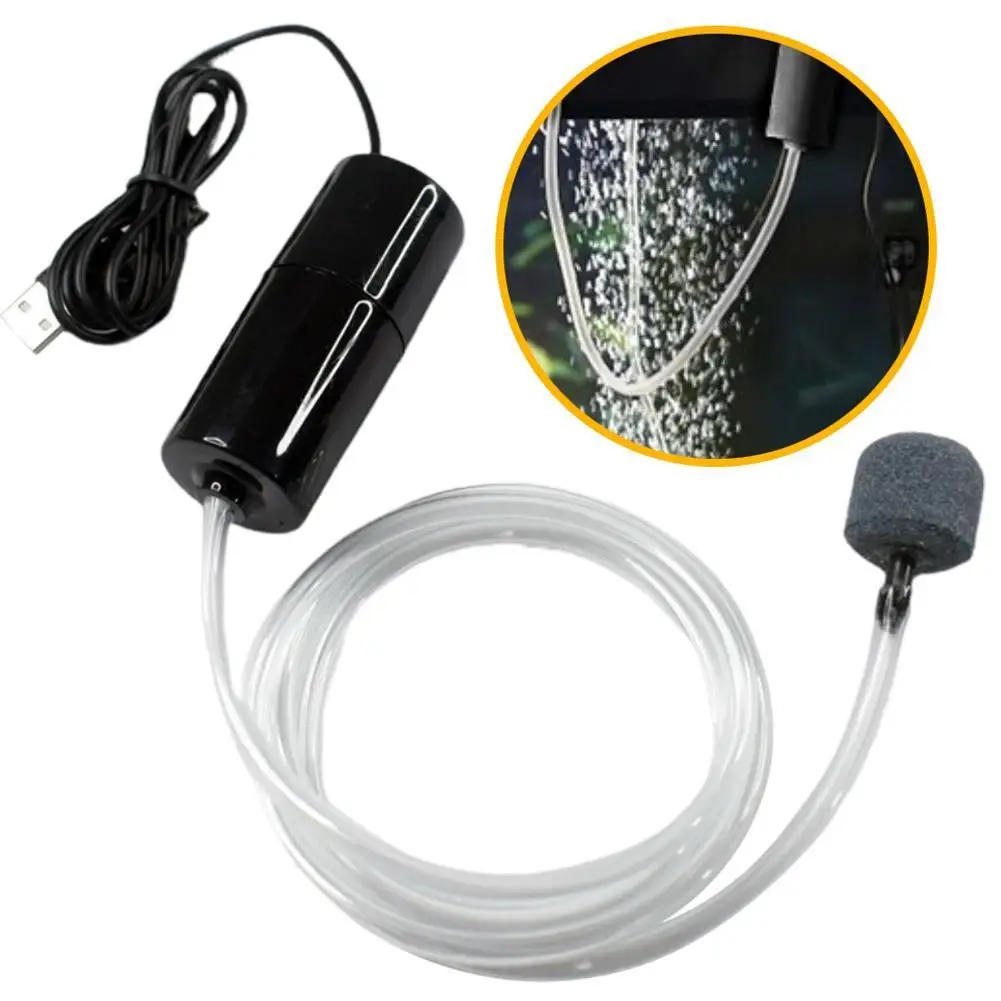 USB Mini Aquarium Luftpumpe Kit Sauerstoff Pumpe Mit Luft Stein Stille Hohe Energie Effiziente Aquarium Filter Angeln Tank Zubehör Image