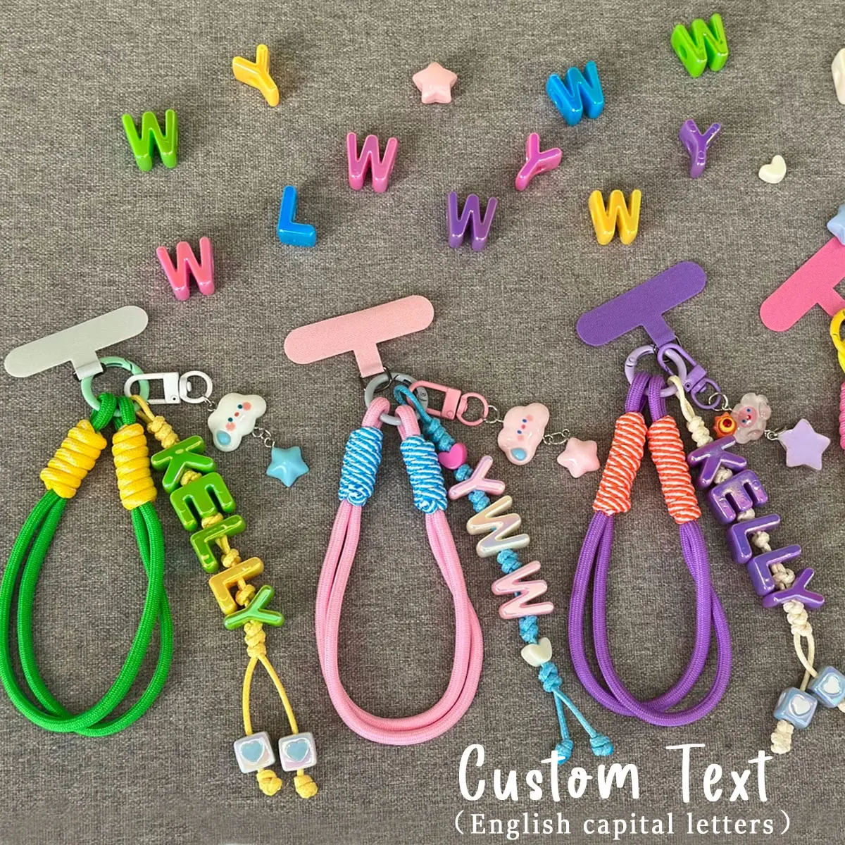 1 Stück personalisierter bunter Acryl-Buchstaben-Schlüsselanhänger, Stern-Anhänger, Tasche/Handy-Anhänger, Valentinstag/Weihnachtsgeschenk Image
