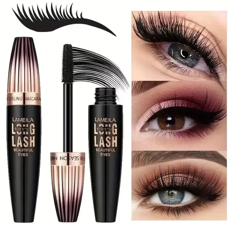 Wasserdichte 4D-Mascara, dick, lang, wischfest, prall, verschlüsselt, langlebig, Curling, großes Augen-Make-up, Make-up-Werkzeuge Image