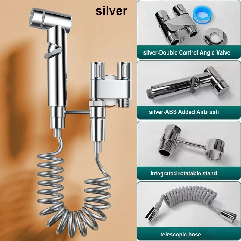 Bidet Toilette Sprayer Set Sprühwasser Badezimmer Handheld Bidet Sprayer Toilette Dusche Doppelauslass Eckventil Toilettenzubehör
