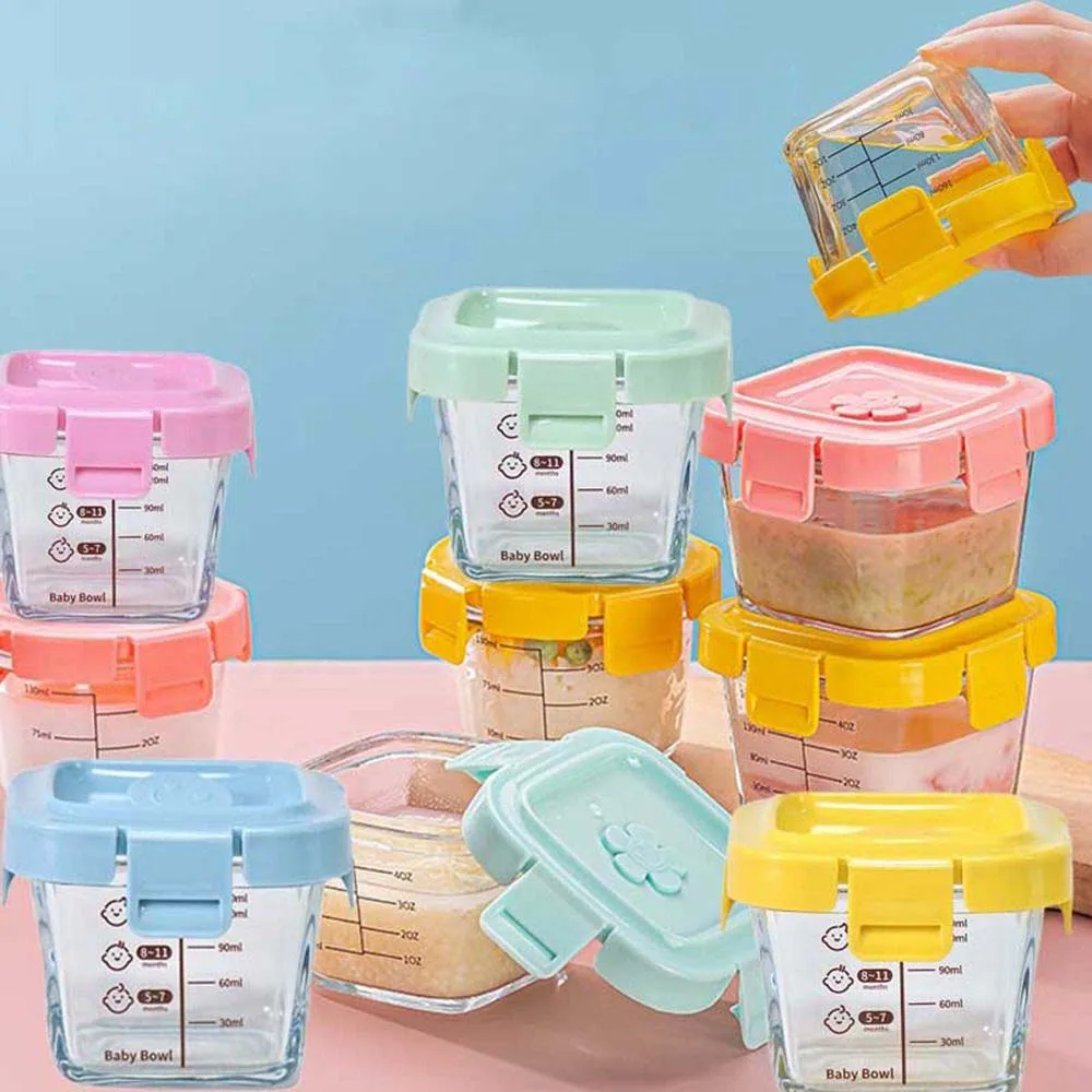 Neue 170 ml Lebensmittel Lagerung Box Gefrorene Mikrowelle Sicher Baby Lebensmittel Glas Tasse Glas Baby Lebensmittel Lagerung Jar Little Ones Image