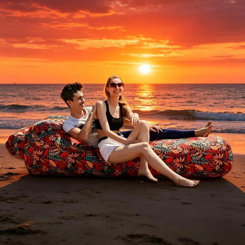 Reise-Strand-Luftsofa, faltbare Outdoor-Lounge-Couch, tragbares Luftbett, Liegestuhl