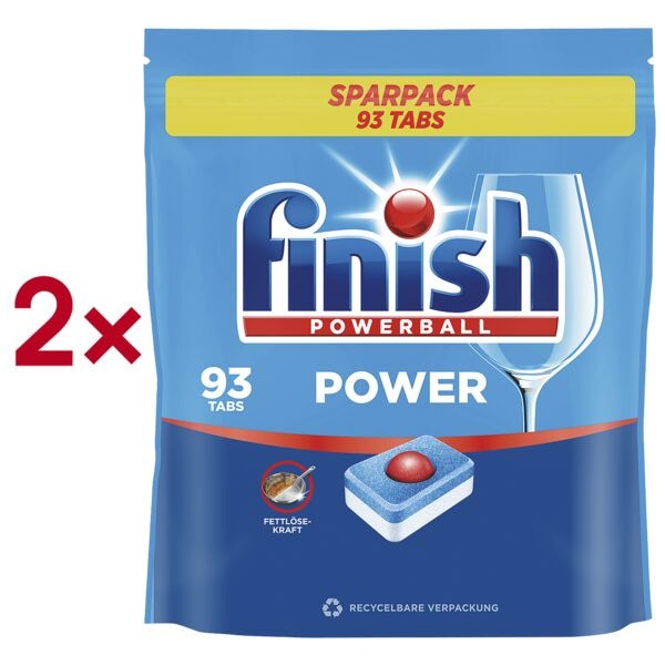 finish 2x Powerball Power Spülmaschinen-Tabs 186 Stück weiß Image