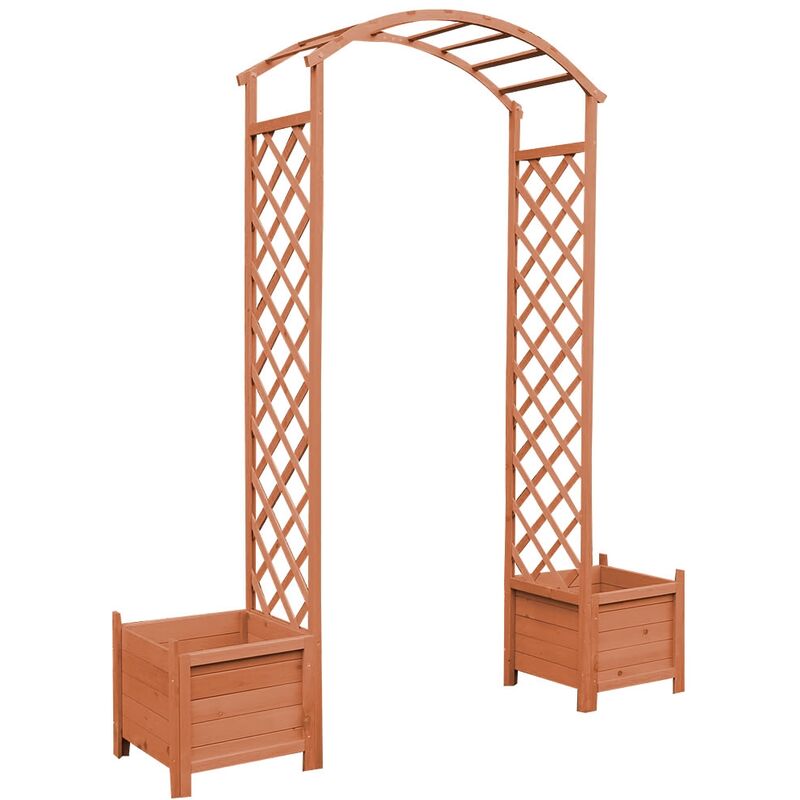 Arco Di Rosa Melko 179 X 206cm In Legno Arco Da Giardino Incl. 2 Vasi Da Fiori Arrampicata Mezzo Arco Di Aiuto Per Arrampicata