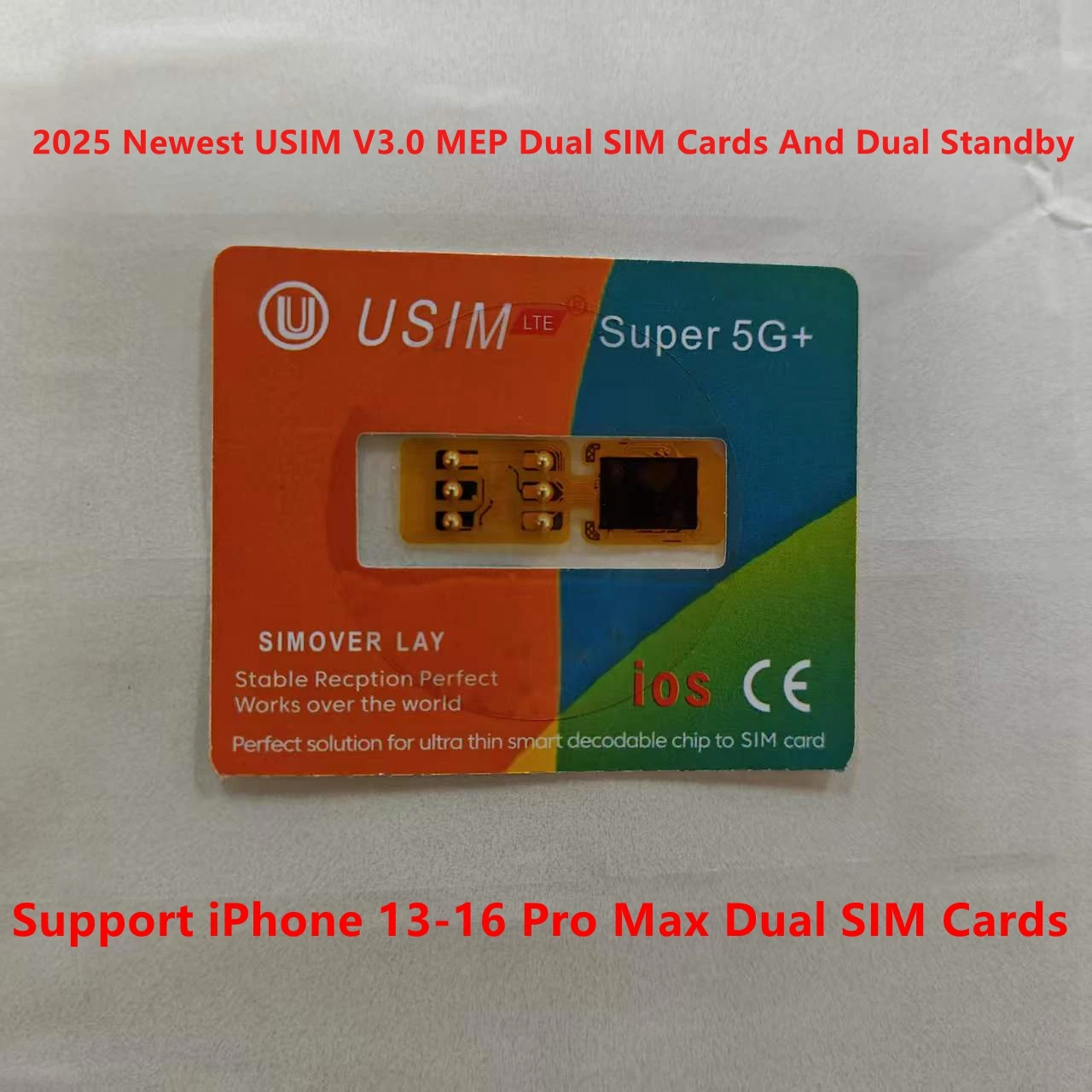 2025 Neue Usim Super 5G+ MEP V3.0-Unterstützung für IP13 bis 16 Promax. Verwendet nur Dual-Sim-Slot-Telefone, Dual-SIM-Karten und Dual-Standby