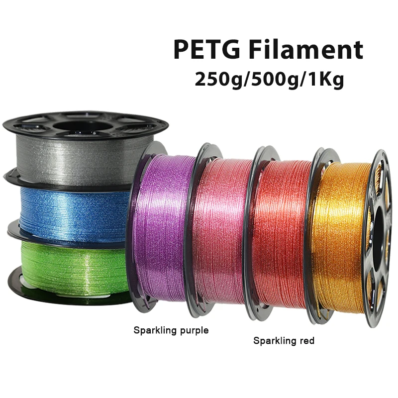 1,75 mm 3D-Drucker-Filament PETG Flash Red 250 g 500 g 1 kg Sparkling Rose Red Petg 3D-Druck-Fliament Flash transparent grün Image