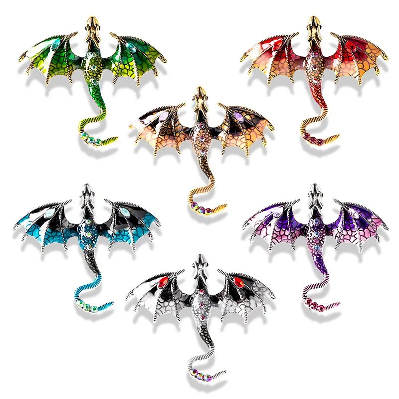 SHMIK Klassische Frauen Männer Emaille Drachen Kreative Brosche Abzeichen Unisex Anzug Mantel Casual Zubehör Schnalle Pin Party Corsage Pins Image
