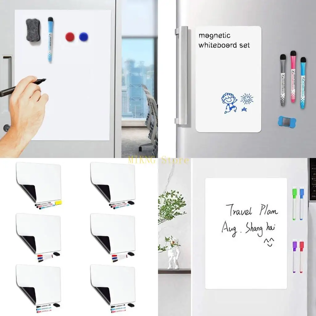 Magnetisches Whiteboard-Set mit abwischbaren 3 Markern, selbstklebende Kühlschrank-Nachrichtentafel, bester Verkauf Image