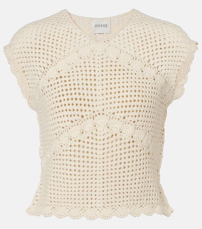 Dylan Crochet Scalloped Top