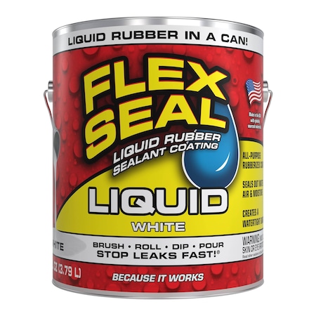 FLEX SEAL US855WHT01-2 Flex Seal Liquid 1 gallon White, 1 gal, White, Rubber