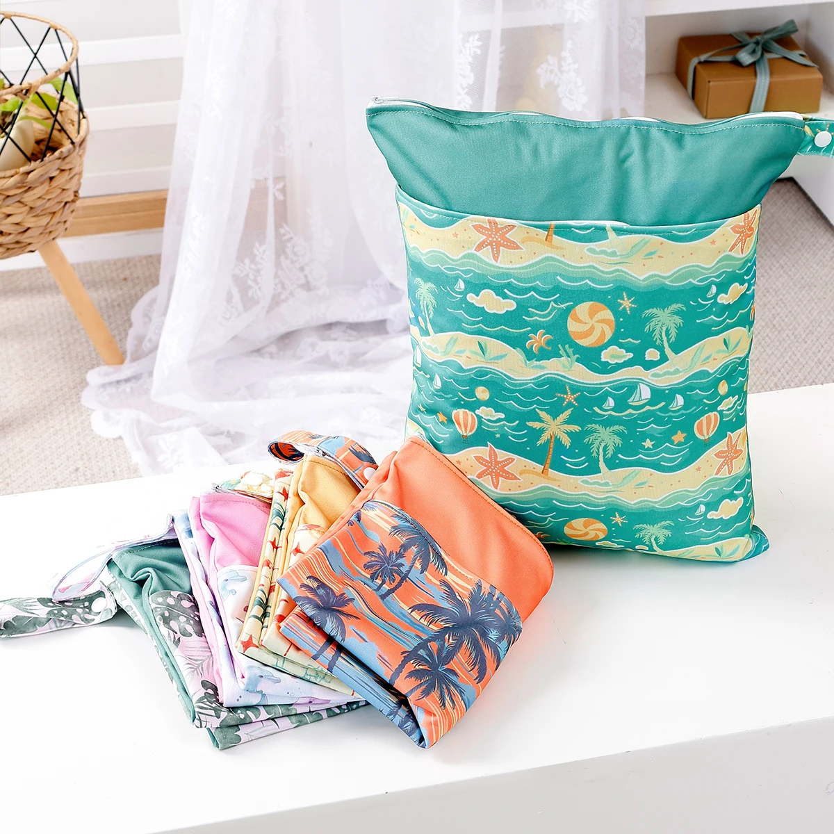 HappyFlute 30 x 40 cm Frühling/Sommer Tropical Paradise Wet/Dry Organizer Bag Beach Gym Travel Essentials für Mama Image