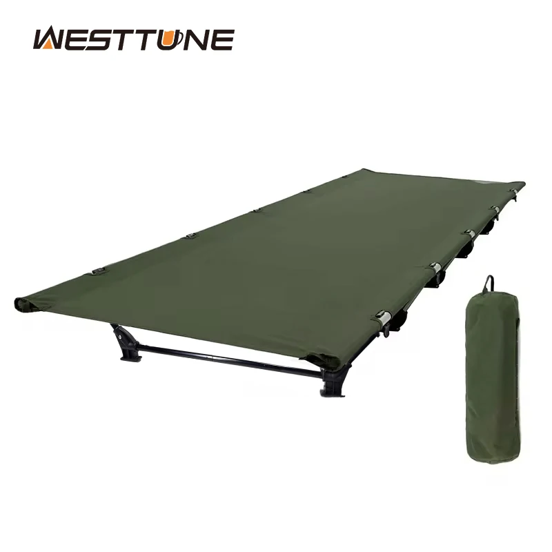 WESTTUNE Campingbett, tragbares Klappbett, ultraleicht, kompaktes Zeltbett für den Außenbereich, für Camping, Reisen, Rucksackreisen, Wandern, Schlafbett Image
