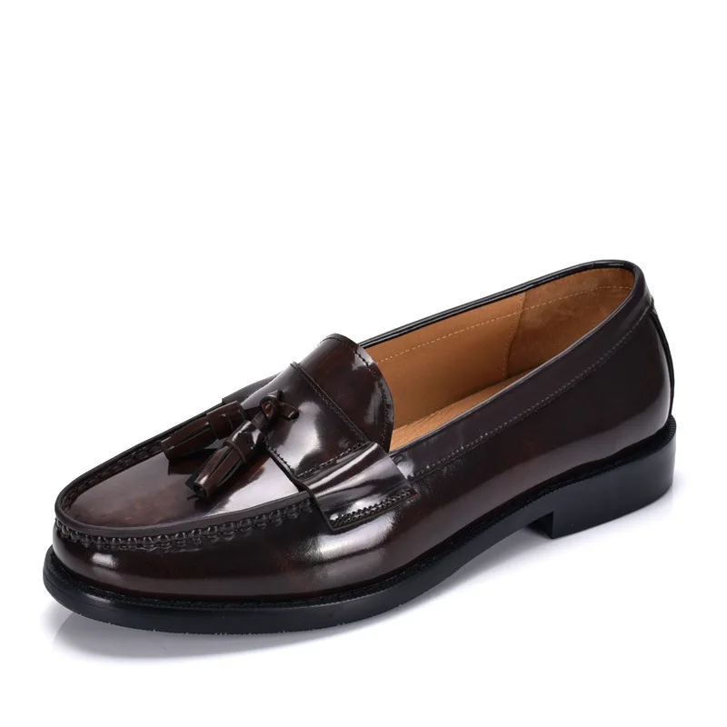 Marke Design Männer Patent Echtes leder Loafer Mokassins männer Quaste Faulenzer Vintage Slip-on Casual Männer Sozialen Kleid schuh