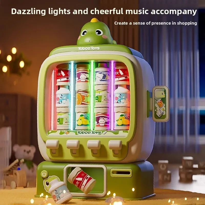 Simulation Mini Verkaufsautomat Spielzeug Kinder Pretend Spielen Münze Betrieben Spiel Selbst Service Getränke Getränke Maschinen Kinder Geschenke Image