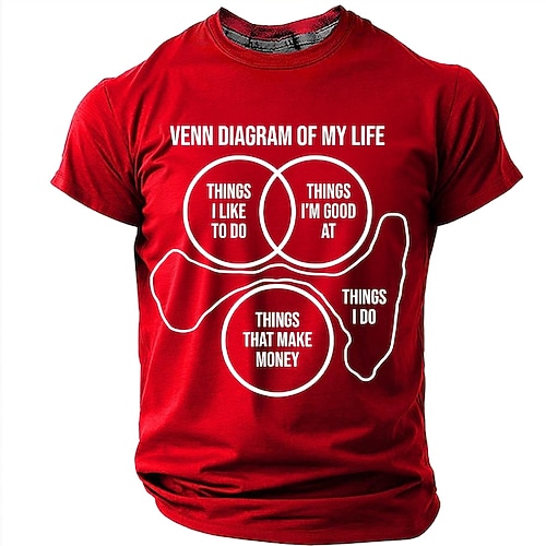 Venn-Diagramm meiner Lebensaktivitäten – Lustiges, sarkastisches, humorvolles T-Shirt für Männer mit witzigem Aufdruck, Kurzarm, Rundhalsausschnitt, Geburtstagsgeschenk für ihn, Bürohumor, Image