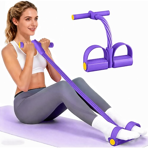 Pedalwiderstandsbänder mit Griffen, robustes 6-Rohr-Multifunktions-Pedalwiderstandsband, Fußpedalwiderstandsbänder aus Naturkautschuk, Fitness-Widerstandsbänder für Bauch, Taille, Arme und Beine