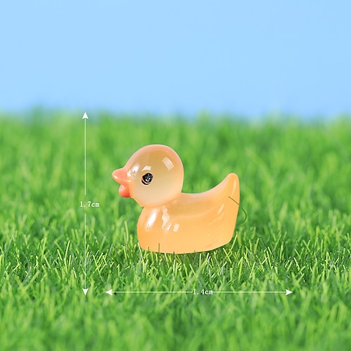 30 Stück leuchtende Mini-Enten niedliche Harz-Enten leuchten im Dunkeln Miniatur-Ornament winzige Enten für DIY-Garten-Puppenhaus