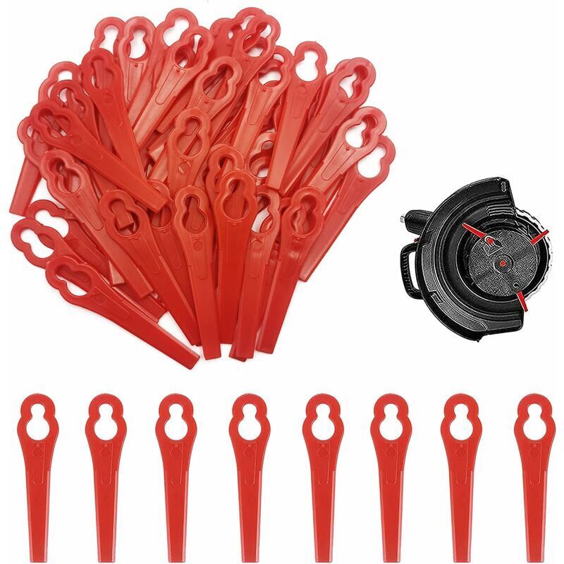 50 Lame Di Ricambio In Plastica Per Decespugliatori, Lame In Plastica, Lame Per Decespugliatori, Lame Per Tosaerba In Plastica, Bordatore In Plastica Rossa H240