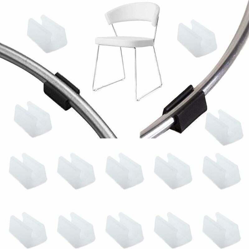 Jalleria - 32 Pezzi Tappi Per Gambe Di Sedie Tappi Terminali Per Tubi Cuscinetti Protezioni Per Pavimenti Per Mobili Tappi Per Sedie In Plastica A Forma Di U, Tappi Per Gambe Di Sedie Morsetto Per Tubi In Silico