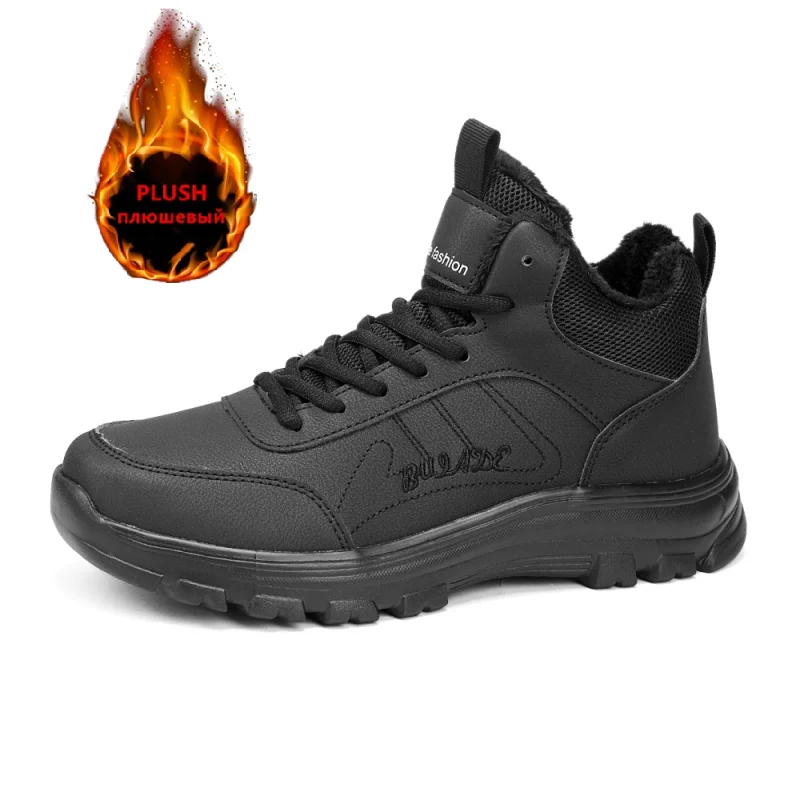 Marke männer Stiefel Warme Plüsch Schnee Stiefel Im Freien Nicht-Slip Wanderschuhe High-Top Wasserdichte Turnschuhe männer Winter stiefel Größe 39-46