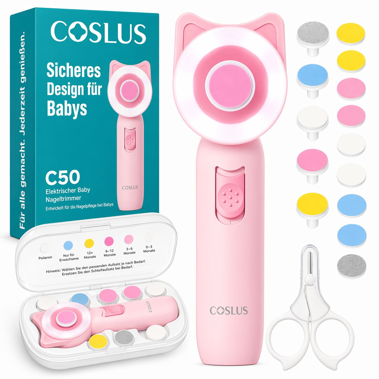 COSLUS set manicure e pedicure per bambini – Rosa 1 St