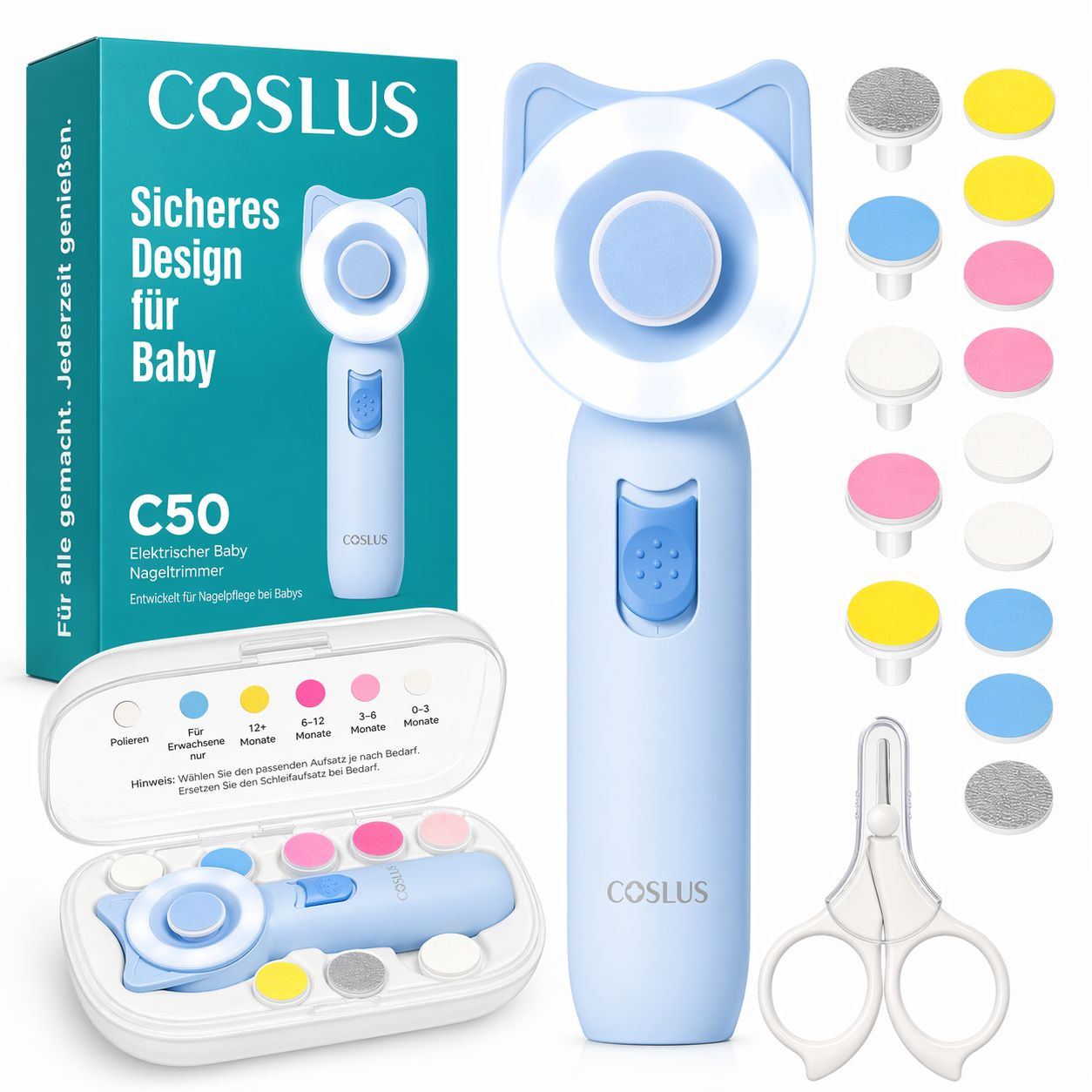COSLUS set manicure e pedicure per bambini – Blu 1 St