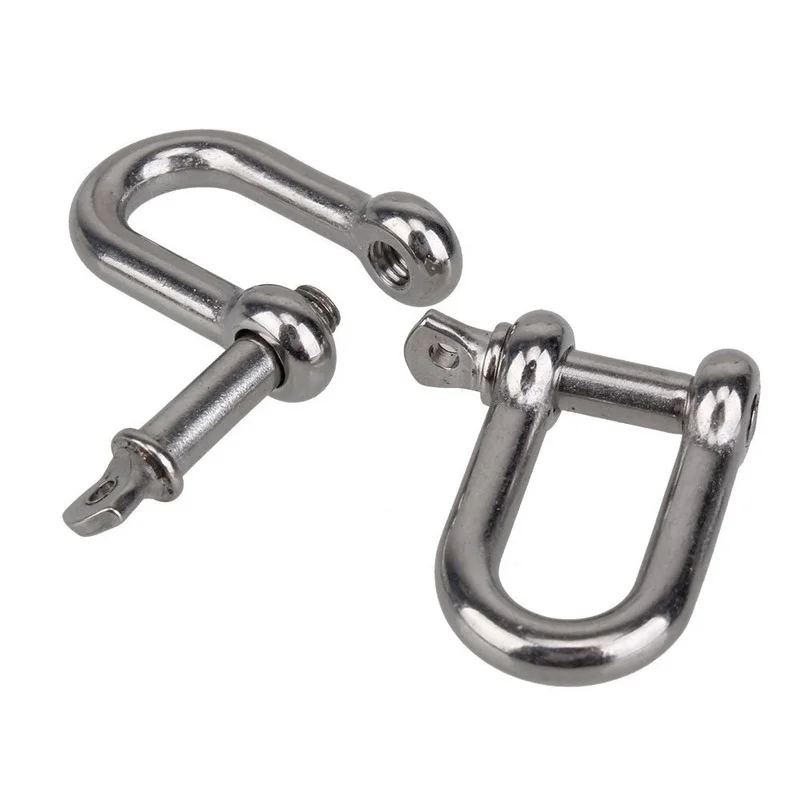 M4/M5/M8/M10/M12 304 Edelstahl D Typ Schäkel Kurzen Absatz Rigging 1/4 zoll Schäkel Haken boot rigging hardware Image