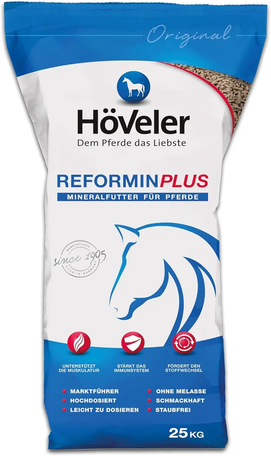 Reformin Plus 25 kg – Mineralfutter für alle Pferde – Mineralstoffe, Spurenelemente und Vitamine – optimal & nahrhaft Image