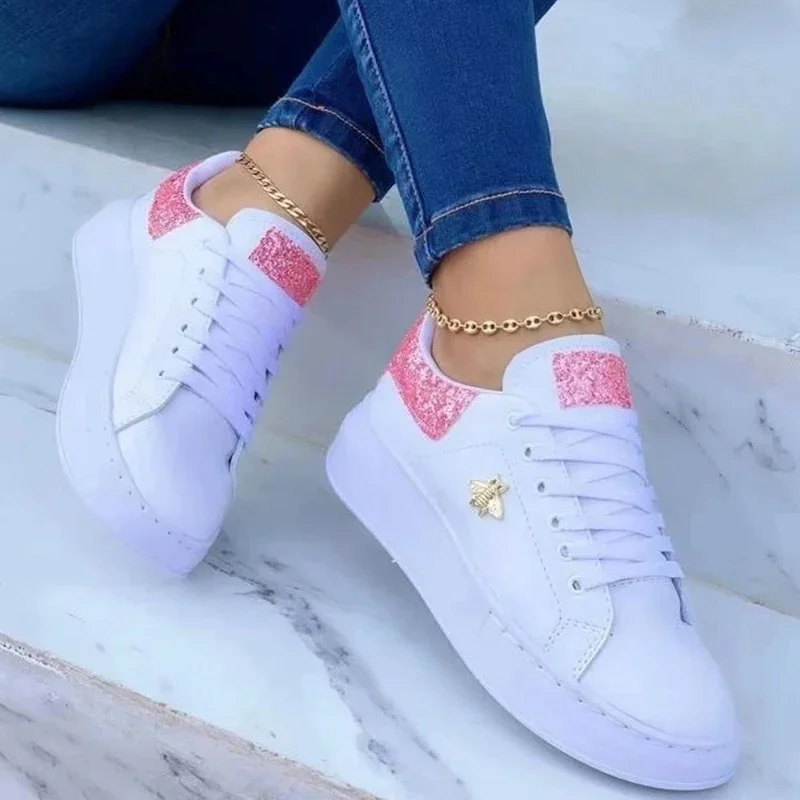 Herbst Schuhe Wasserdichte Weiße Turnschuhe für Frauen Koreanische Version Lace Up Casual Flache Sport Schuhe Damen Vulkanisierte Schuhe 2023
