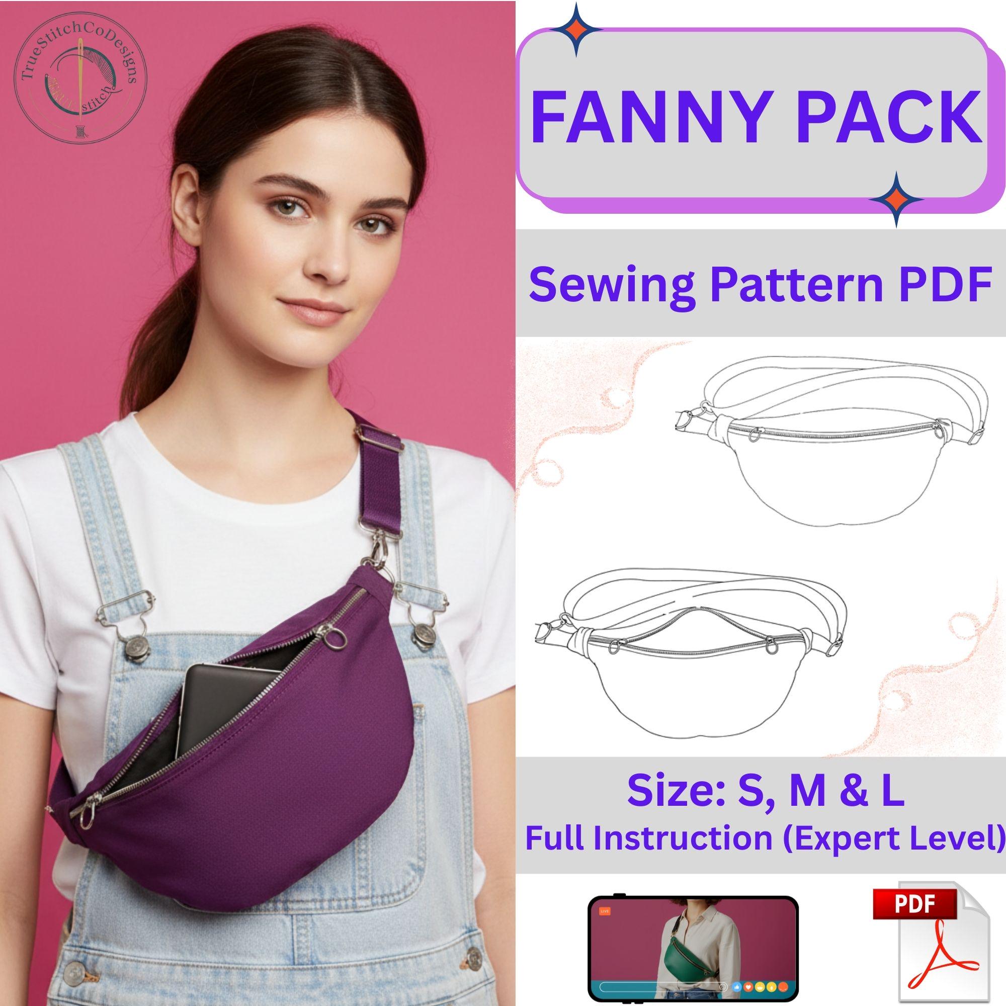 Modello di cucito per marsupio in PDF / Modello per borsa a tracolla / Modello per marsupio in PDF / Modello per cucito per marsupio / Taglie S M L