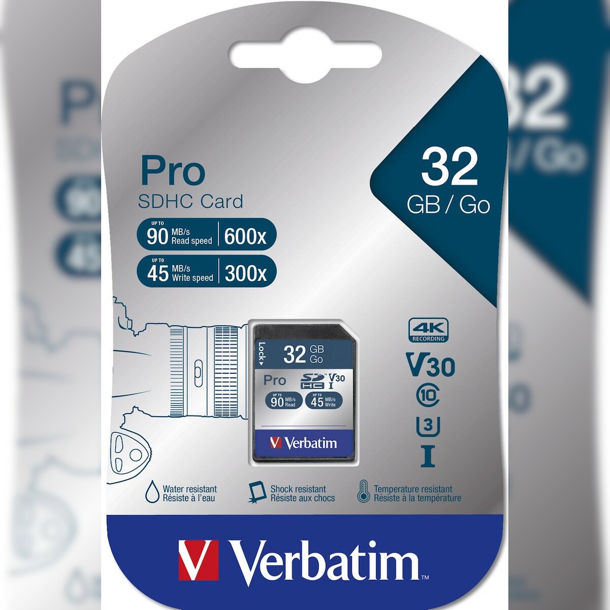 Verbatim Pro 32GB SDHC Class 10 Flash Card Black Image