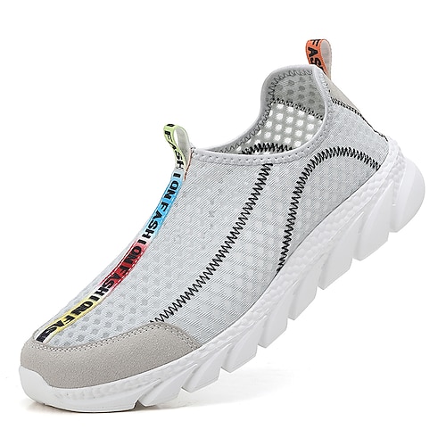 Weiße Herren-Sneaker zum Hineinschlüpfen, lässig, leicht, atmungsaktiv, bequem, weiches Low-Top-Schuhwerk für Alltag, Reisen, Pendeln und Wochenendausflüge. Image