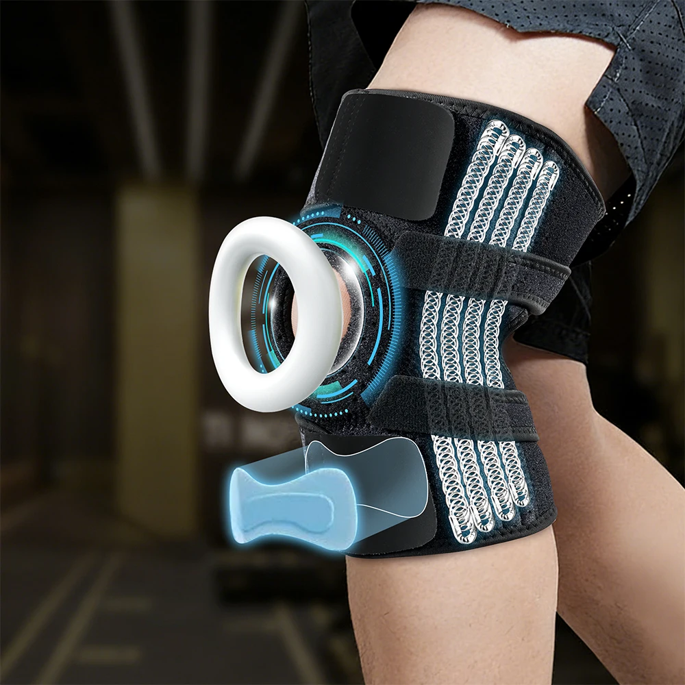 Verstellbare Kniebandage mit Acht-Feder-Stabilisator – atmungsaktiv, rutschfest, unisex, geeignet für den täglichen Gebrauch Image