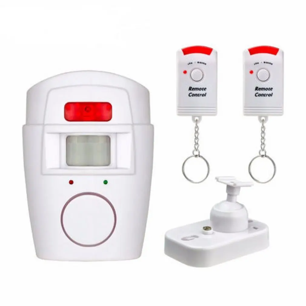 Drahtloser ferngesteuerter Mini-Alarm mit IR-Infrarot-Bewegungsmelder und 105 dB lauter Sirene für die Diebstahlsicherung zu Hause