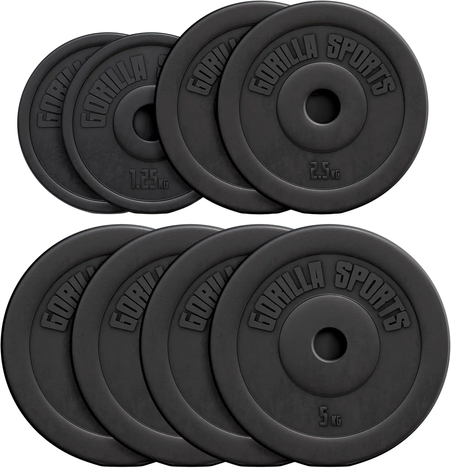 Hantelscheiben - Einzeln/Set, 1,25kg, 2,5kg, 5kg, 7,5kg, 10kg, 15kg, 27,5kg, 30kg Gewichte, 30mm Bohrung, aus Ku Image