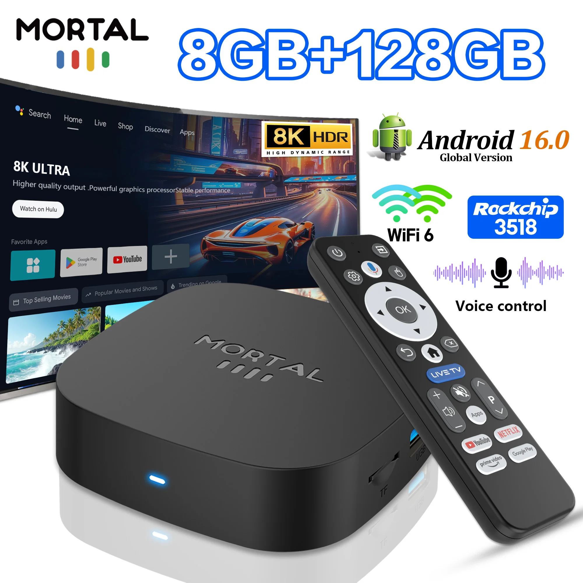 2026 Meistverkaufte Smart TV Box Android 16 Ultra HD Videoausgang Set-Top-Box Unterstützt BT5.4 Wi-Fi 6 Netflix Streaming Player T1+ Image