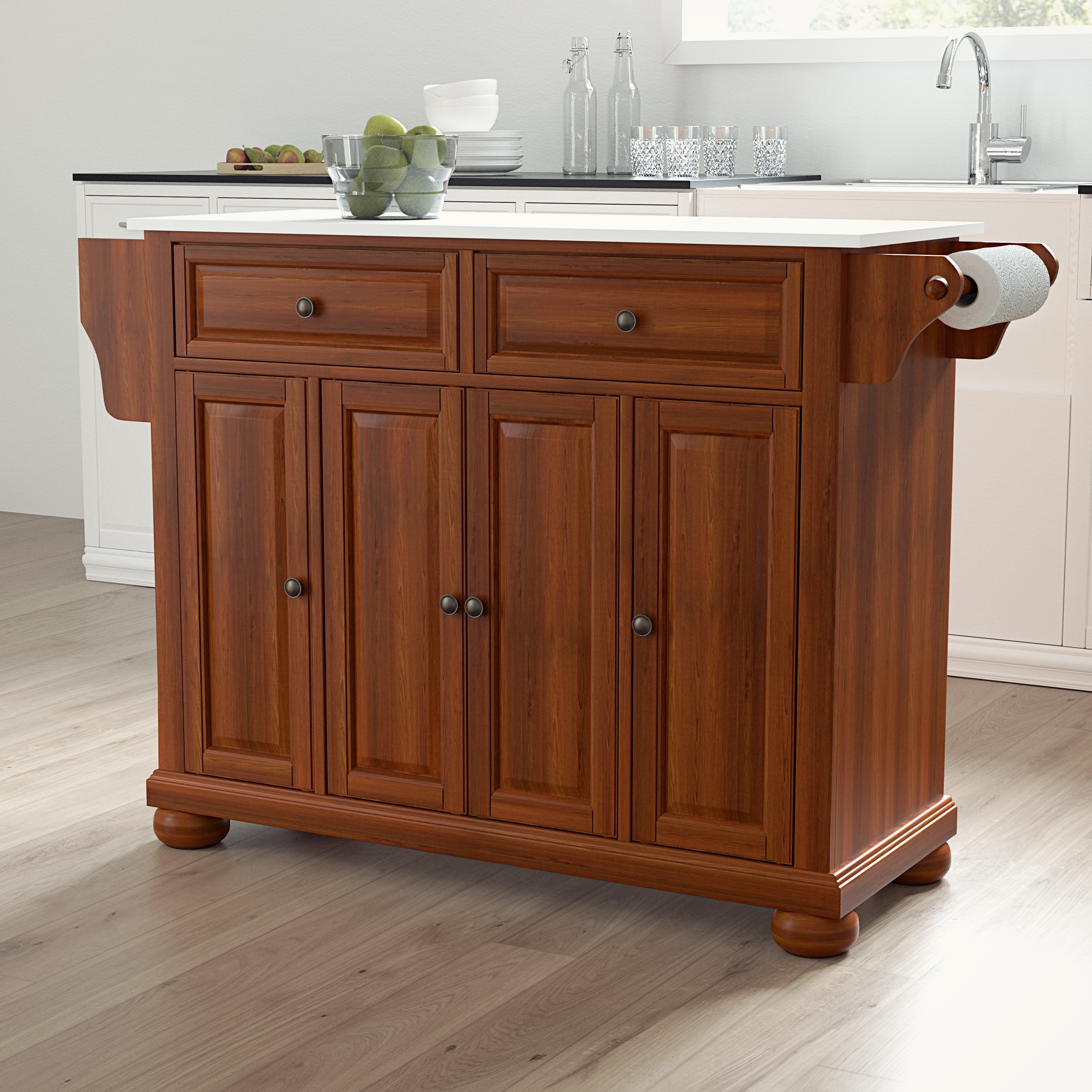 Crosley Alexandria Granite Top Full Size Kitchen Island/Cart - 52 "W x 18 "D x 34 "H