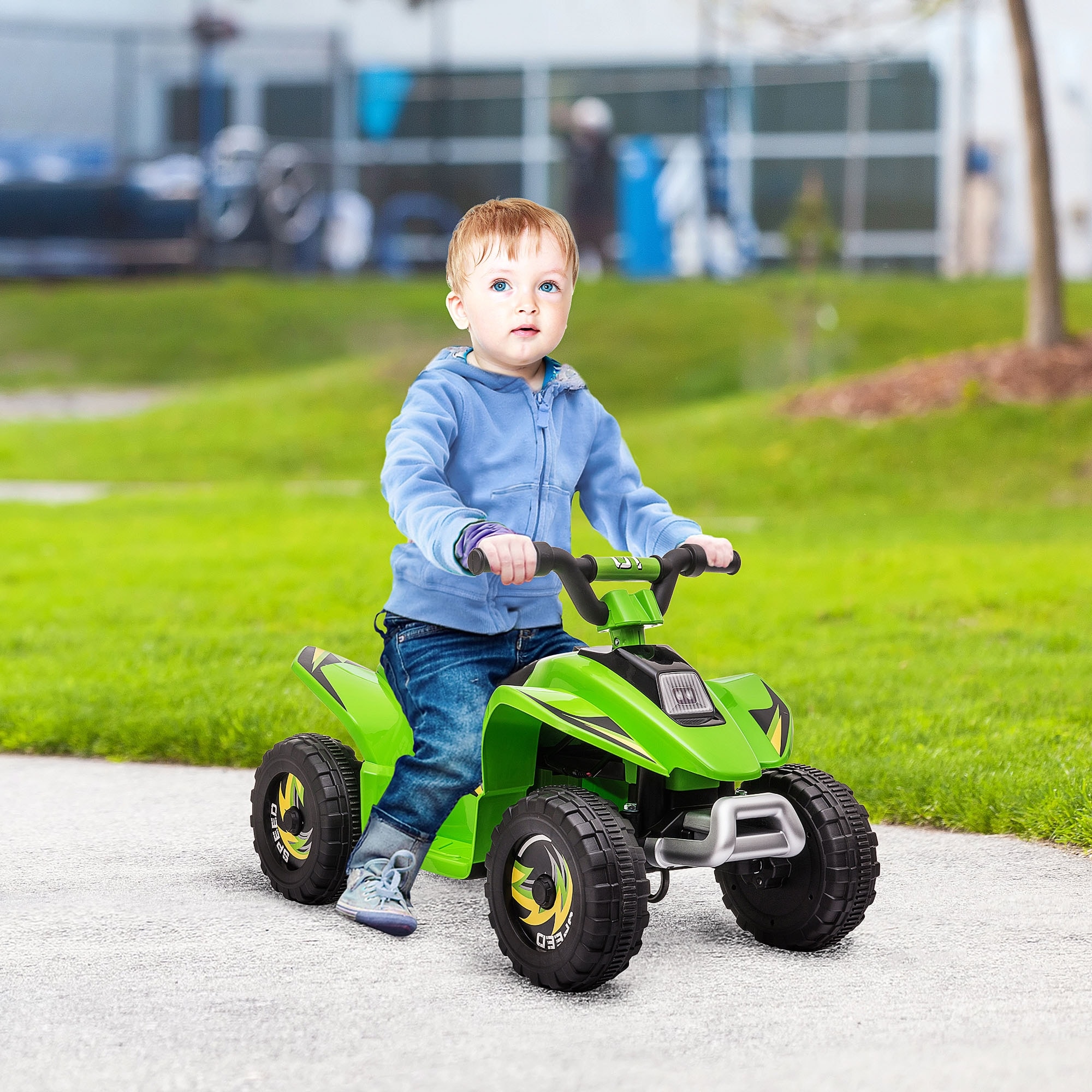4 Wheel Off-Road Vehicle with Wear-Resistant Tires, 6V Children's Battery Powered Electric Vehicle, Green Motor Vehicle Toy