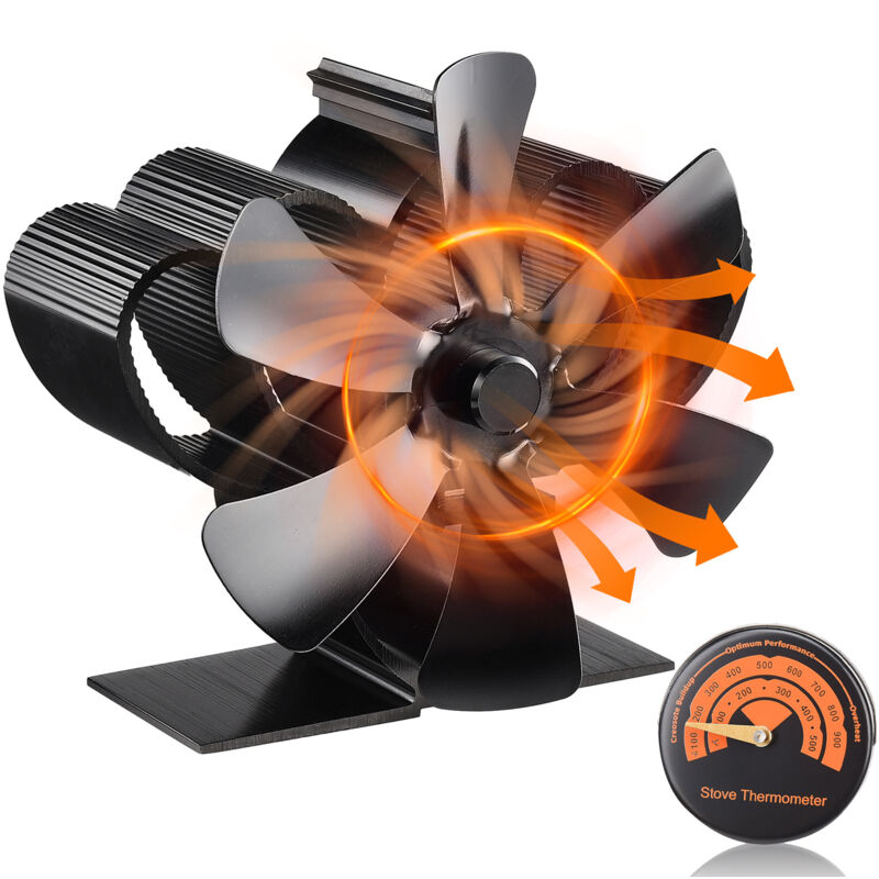 Ventilatore Per Stufa A Legna Ej.life, Ventilatore Per Camino Alimentato A Calore, Ventilatore Silenzioso A 6 Pale Per Camino A Tubo/pellet/gas/ceppi/stufa A Pellet