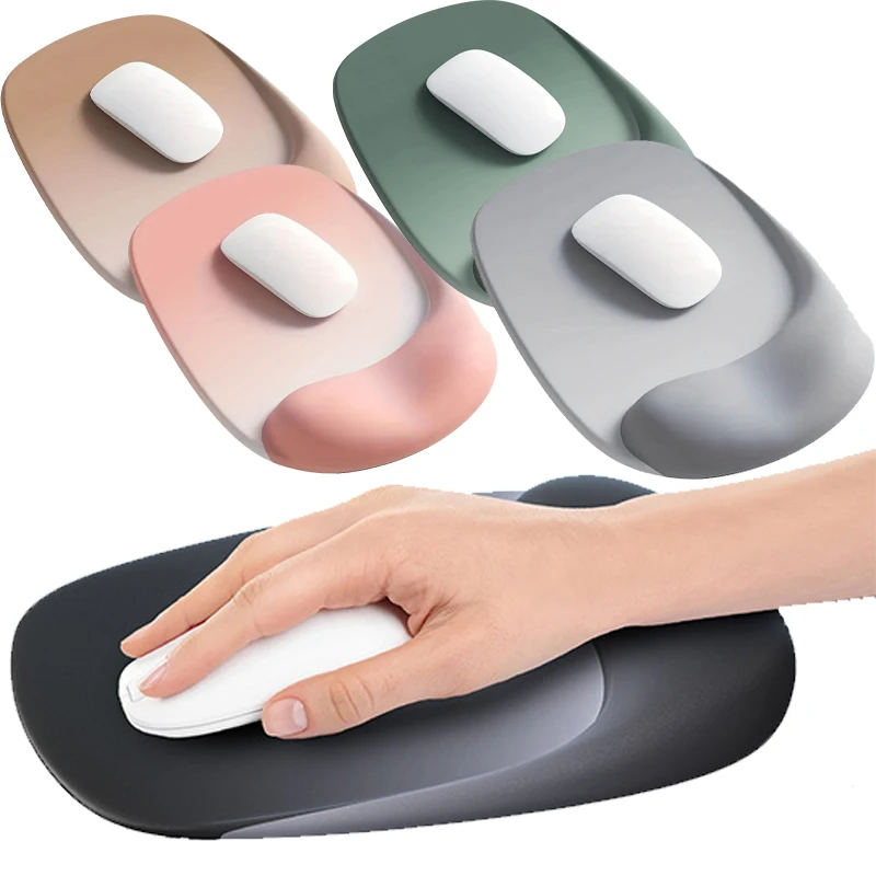 Ergonomisches Mauspad mit Handgelenkauflage, Premium-Nylongewebe, Rutschfester Gummi, für Laptop, Desktop, Büro und Gaming, Komfortable Unterstützung Image