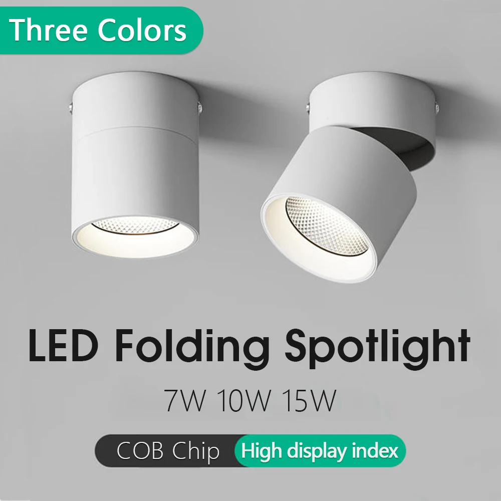 Spot-LED-Downlight, 220 V, 3 Farben, dimmbar, LED-Strahler, Deckenleuchte, oberflächenmontiertes Downlight für Geschäft, Zuhause, Schlafzimmer, Badezimmer
