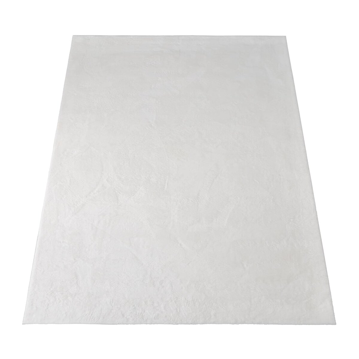 KADIMA DESIGN Teppich Kurzflor waschbar Einfarbig Wohnzimmer schmutzabweisend Weiß Rechteckig 100x200 | 100% Polyester | Florhöhe: 10 mm Image