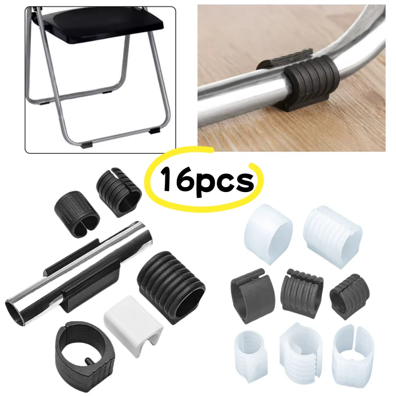 16Pcs Langlebige U-förmige Stuhl Bein Pad Kunststoff Nicht-slip Rohr Kappen Anti-front Tilt Dämpfer Hocker rohr Klemme Gleitet Boden Schutz