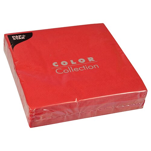Papstar 16 X 50 Servietten, 2-lagig 1/4-Falz 40 cm x 40 cm rot Image