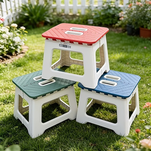 1/2 faltbarer Bürohocker, stilvoller, leichter und tragbarer Klapphocker, robuster und langlebiger Sitzhocker für den Haushalt mit platzsparendem Design, leicht zu verstauen und zu transportieren,