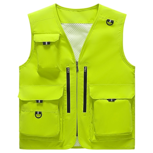 Herren Anglerweste Wanderweste Multifunktionsweste Draussen Schnelltrocknend Multi Pocket Verschleißfestigkeit Atmungsaktiv Weste Jagd Angeln Klettern Schwarz Blau Orange Grün Grau Image
