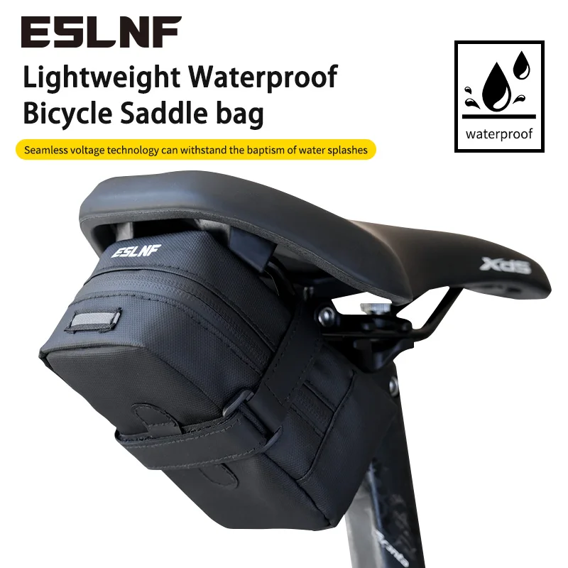 ESLNF Wasserdichte Fahrrad-Satteltasche, Fahrrad-Unter-Satteltasche, Fahrradtasche, Fahrrad, Mini-Sattelstütze hinten, Satteltasche, Fahrrad für Fahrrad Image