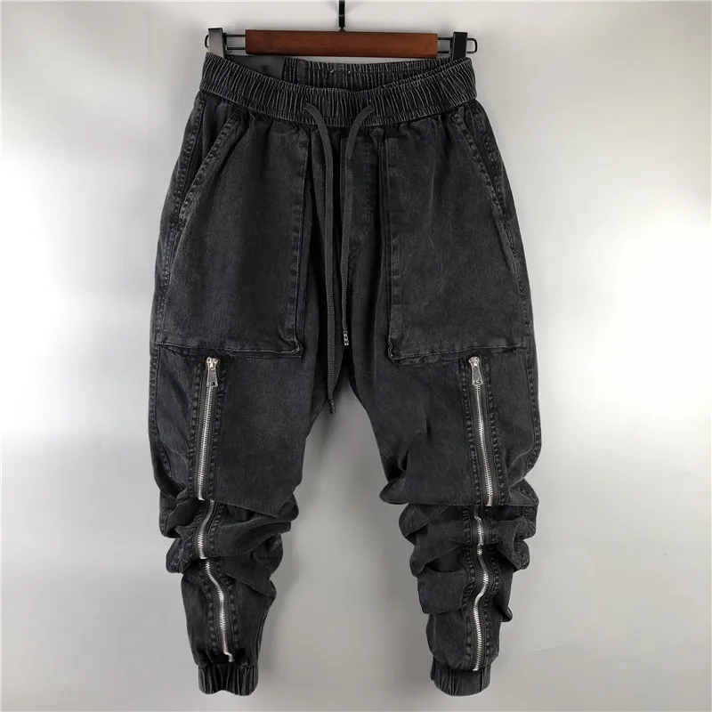Owen Seak Männer Casual Cargo-Harem Jeans Hosen High Street Hip Hop Länge Männer kleidung Denim Jogginghose Frühling Herbst große Größe