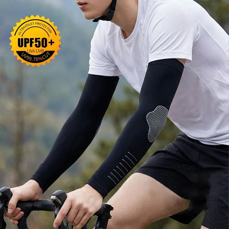 Sommerliche Eisseide-Sonnenschutzärmel für Unisex – Hochelastisch, schnelltrocknend, atmungsaktiv – Ideal für Outdoor, Angeln, Radfahren, Sport Image