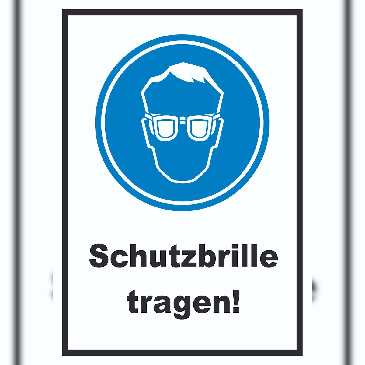 HB-Druck Schutzbrille tragen Schild A2 Rückseite selbstklebend Image
